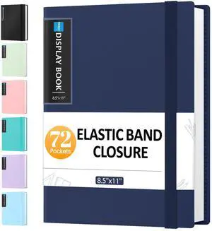 72 Pocket Binder with Plastic Sleeves, Portfolio Display Book, 8.5x11 with Elastic Band, 144 Pages Presentation Binder, Art Portfolio Document Folder with Clear Sheet Protectors for Office School 72 Pocket Binder with Plastic Sleeves, Portfolio Display Book, 8.5x11 with Elastic Band, 144 Pages Presentation Binder, Art Portfolio Document Folder with Clear Sheet Protectors for Office School