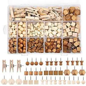270 Pcs Wooden Push Pins 7 Types Decorative Thumb Tacks 2 Colors Cute Push Pins Wooden Head Pin Marking Pin, Thumb Tacks Decorative for Bulletin Boards Projects with Storage Box 270 Pcs Wooden Push Pins 7 Types Decorative Thumb Tacks 2 Colors Cute Push Pins Wooden Head Pin Marking Pin, Thumb Tacks Decorative for Bulletin Boards Projects with Storage Box