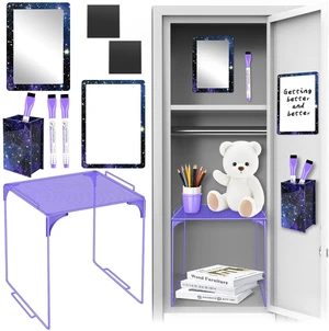 9 Pcs Locker Accessories Kit Purple Starry Sky Locker Organizer Magnetic Whiteboard Mirror Pen Holder Pen for Storage Organizing Shelf Back to School Party Supply 9 Pcs Locker Accessories Kit Purple Starry Sky Locker Organizer Magnetic Whiteboard Mirror Pen Holder Pen for Storage Organizing Shelf Back to School Party Supply