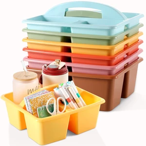 6 Pack Plastic Classroom Organizer Caddy with Handle, Boho 3 Compartment, Portable Supply Storage Caddy, Craft Art Caddies for Pencil, Crayon, Marker, Home, Office, School Supplies 6 Pack Plastic Classroom Organizer Caddy with Handle, Boho 3 Compartment, Portable Supply Storage Caddy, Craft Art Caddies for Pencil, Crayon, Marker, Home, Office, School Supplies