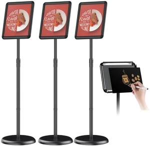 Pedestal Floor Stand Sign Holder for 8.5x11 inches Poster or chalk board, Snap open frame,360° Rotation,Outdoor Indoor Standing Display Sign Holders for commerical, directional, Black 3 Pack Pedestal Floor Stand Sign Holder for 8.5x11 inches Poster or chalk board, Snap open frame,360° Rotation,Outdoor Indoor Standing Display Sign Holders for commerical, directional, Black 3 Pack