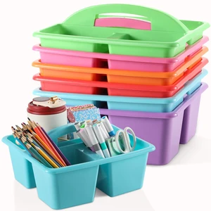 6 Pack Plastic Classroom Organizer Caddy with Handle, Classic 3 Compartment, Portable Supply Storage Caddy, Craft Art Caddies for Pencil, Crayon, Marker, Home, Office, School Supplies 6 Pack Plastic Classroom Organizer Caddy with Handle, Classic 3 Compartment, Portable Supply Storage Caddy, Craft Art Caddies for Pencil, Crayon, Marker, Home, Office, School Supplies