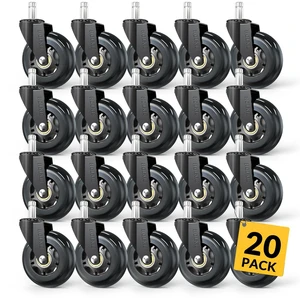 Office Chair Wheels Roller Blade Caster 11x22mm All Black 3 Inch Chair Wheels for Office Rubber Rolling Set of 20 for Carpet Hardwood Floors Gaming Smooth & Silence Gliding Office Chair Wheels Roller Blade Caster 11x22mm All Black 3 Inch Chair Wheels for Office Rubber Rolling Set of 20 for Carpet Hardwood Floors Gaming Smooth & Silence Gliding