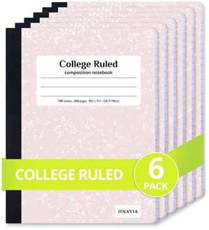 Pink Composition Notebook College Ruled 6 Pack, 200 Pages 100 ct, 9.75 x 7.5 in, Durable Comp Book, School Notebooks, Students, Note Taking, Writing, Teachers Pink Composition Notebook College Ruled 6 Pack, 200 Pages 100 ct, 9.75 x 7.5 in, Durable Comp Book, School Notebooks, Students, Note Taking, Writing, Teachers