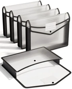 Plastic Expanding File Folder, Transparent envelopes with Snap No Dividers, Large Capacity, Fit Letter/A4 Size - 5 Packs Plastic Expanding File Folder, Transparent envelopes with Snap No Dividers, Large Capacity, Fit Letter/A4 Size - 5 Packs