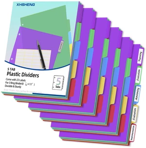 Dividers for 3 Ring Binders,5 TAB Binder Dividers,Plastic, Multicolor Binder separators with tabsColored 6 Sets Dividers for 3 Ring Binders,5 TAB Binder Dividers,Plastic, Multicolor Binder separators with tabsColored 6 Sets