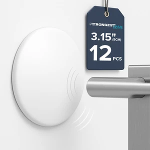 5-Inch White Rubber Door Stopper Wall Protector Bundle, Large Jumbo Wall Guard Cushion Shield for Drywall Holes, Heavy Duty Self-Adhesive Handle Stopper, 12-Pack 5-Inch White Rubber Door Stopper Wall Protector Bundle, Large Jumbo Wall Guard Cushion Shield for Drywall Holes, Heavy Duty Self-Adhesive Handle Stopper, 12-Pack