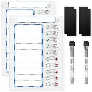 Chore Chart for Kids Dry Erase Chore Board ADHD Tools for Kids to Do List Checklist Task Board Routine Chart Planning Board for Fridge with 10 Sliders and Magnetic Marker, White and Blue, 2 Pack Chore Chart for Kids Dry Erase Chore Board ADHD Tools for Kids to Do List Checklist Task Board Routine Chart Planning Board for Fridge with 10 Sliders and Magnetic Marker, White and Blue, 2 Pack