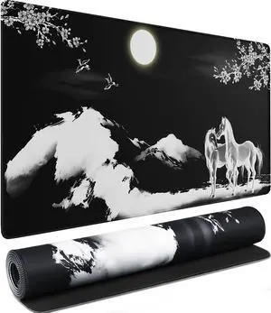 Large Mouse Pad, Waterproof Extra Large Mousepad with Stitched Edges, 31.5" x 15.7" Non-Slip Rubber Base Office Big Long Keyboard Pad for Office Gamer Home XXL, (Horse) Large Mouse Pad, Waterproof Extra Large Mousepad with Stitched Edges, 31.5" x 15.7" Non-Slip Rubber Base Office Big Long Keyboard Pad for Office Gamer Home XXL, (Horse)
