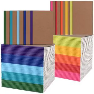 100 Pack Composition Notebooks Bulk, A5 Kraft Cover Lined Journals with Rainbow Spines for School, Business, Work and Daliy Use (100, 10 colors) 100 Pack Composition Notebooks Bulk, A5 Kraft Cover Lined Journals with Rainbow Spines for School, Business, Work and Daliy Use (100, 10 colors)