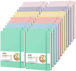 24 Pack A5 Hardcover Lined Notebook,192 pg College Ruled 5.5x8.3 Bulk notebooks for work,office & professional use,Waterproof faux leather,lay-flat elastic closure 24 Pack A5 Hardcover Lined Notebook,192 pg College Ruled 5.5x8.3 Bulk notebooks for work,office & professional use,Waterproof faux leather,lay-flat elastic closure