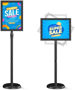 Sign Holder Stand 11*17 inches - Adjustable Floor Standing Sign Holder - Signage Stand with Snap-Open Frame Display for Malls,Schools,Restaurants (black) Sign Holder Stand 11*17 inches - Adjustable Floor Standing Sign Holder - Signage Stand with Snap-Open Frame Display for Malls,Schools,Restaurants (black)