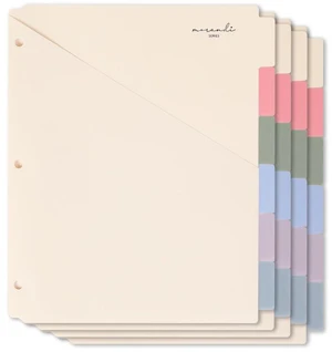 6-Tab Plastic Binder Dividers, 2 Pockets, Pastel Colors, 4 Sets Made of PP Plastic, Fit for 3-Ring Binders, 2 Pockets, Letter Size, Provide Colorful Label Sitckers 6-Tab Plastic Binder Dividers, 2 Pockets, Pastel Colors, 4 Sets Made of PP Plastic, Fit for 3-Ring Binders, 2 Pockets, Letter Size, Provide Colorful Label Sitckers