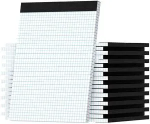 20 Pack Graph Paper 8.5 X 11, 4x4 Quad, Grid Paper 8-1/2" X 11.75" Grid Pad 8.5 X 11.75, Premium Engineering Notebook, Easy Tears Off, Perforated Writing Pad with Study Back, White Graft Paper 20 Pack Graph Paper 8.5 X 11, 4x4 Quad, Grid Paper 8-1/2" X 11.75" Grid Pad 8.5 X 11.75, Premium Engineering Notebook, Easy Tears Off, Perforated Writing Pad with Study Back, White Graft Paper