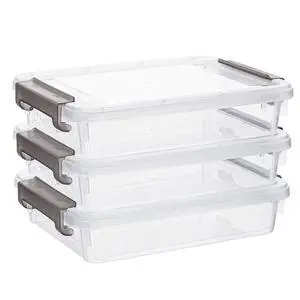 3PC Storage Bins with Lids, Stackable Plastic Box, Paper Storage Clear Storage Containers Stack to Save Space, Craft Organizer & Photo Storage Bins keep Board Game, Paper and Photos Sorted 3PC Storage Bins with Lids, Stackable Plastic Box, Paper Storage Clear Storage Containers Stack to Save Space, Craft Organizer & Photo Storage Bins keep Board Game, Paper and Photos Sorted