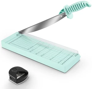 Paper Cutter 12 Inch, Guillotine Paper Cutter with 8 Sheet Capacity, Heavy Duty Paper Cutter for Cardstock, Paper Trimmer for Crafting, Classroom and Office, Green Paper Cutter 12 Inch, Guillotine Paper Cutter with 8 Sheet Capacity, Heavy Duty Paper Cutter for Cardstock, Paper Trimmer for Crafting, Classroom and Office, Green