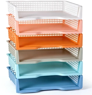 6 Pack in Trays for Teachers, Plastic Classroom Paper Organizers, Colorful Storage Baskets for Office, Stackable Office Desktop Document Paper Storage(13.4 * 9.5 * 2.7in) 6 Pack in Trays for Teachers, Plastic Classroom Paper Organizers, Colorful Storage Baskets for Office, Stackable Office Desktop Document Paper Storage(13.4 * 9.5 * 2.7in)