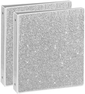 3 Ring Binder, Glitter 1 Inch Binder Organizer (10.5'' x 11.5'') Holds 8.5 x 11 Letter Size 300 Pages, Waterproof Durable View Binder, 2 Pack, Silver 3 Ring Binder, Glitter 1 Inch Binder Organizer (10.5'' x 11.5'') Holds 8.5 x 11 Letter Size 300 Pages, Waterproof Durable View Binder, 2 Pack, Silver