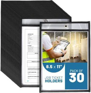 30 Pack Job Ticket Holders 8.5x11 - Work Order Plastic Sleeves for Documents - 8 1/2 x 11 Shop Ticket Holders - Heavy Duty Sheet Protectors - Dry Erase Pocket Sleeves - Dry Erase Clear Pocket Sleeve 30 Pack Job Ticket Holders 8.5x11 - Work Order Plastic Sleeves for Documents - 8 1/2 x 11 Shop Ticket Holders - Heavy Duty Sheet Protectors - Dry Erase Pocket Sleeves - Dry Erase Clear Pocket Sleeve