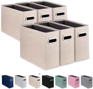 6 Pack Letter Size File Storage Box CollapsibleFabric Hanging File Folders Organizer, Portable Office Document Holder with Metal Handle, Smooth PVC Rails, Beige 6 Pack Letter Size File Storage Box CollapsibleFabric Hanging File Folders Organizer, Portable Office Document Holder with Metal Handle, Smooth PVC Rails, Beige