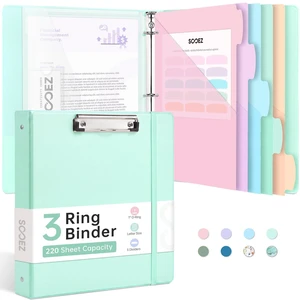 3 Ring Binder Clipboard with Storage & 5-Tab Dividers, 1 Inch Premium Clip Board 11 x 8.5 & Pen Holder, Pocket Dividers, Clear File Folder, Cute Binder Organizer, School Office Supplies 3 Ring Binder Clipboard with Storage & 5-Tab Dividers, 1 Inch Premium Clip Board 11 x 8.5 & Pen Holder, Pocket Dividers, Clear File Folder, Cute Binder Organizer, School Office Supplies