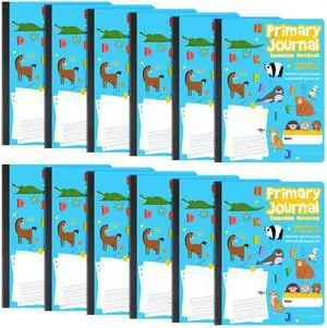 12 Pcs Primary Composition Notebook K-2 Picture Space, Blue Color Primary Journal, Grades K-2, Animal Print, 50 Sheet (100 Pages), Drawing and Writing Notebook for Preschool, 1st 2nd Grade 12 Pcs Primary Composition Notebook K-2 Picture Space, Blue Color Primary Journal, Grades K-2, Animal Print, 50 Sheet (100 Pages), Drawing and Writing Notebook for Preschool, 1st 2nd Grade
