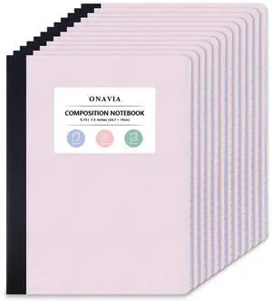 Pink Plastic Composition Notebook College Ruled Bulk, 160 Pages 80 Sheets, 9.75 x 7.5 in, 12 Pack Poly Cover Notebook, Waterproof, Durable, Sewn Binding, Notebooks for School Pink Plastic Composition Notebook College Ruled Bulk, 160 Pages 80 Sheets, 9.75 x 7.5 in, 12 Pack Poly Cover Notebook, Waterproof, Durable, Sewn Binding, Notebooks for School