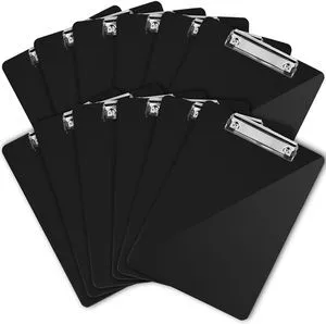 Black Plastic Clipboards (Set of 12) Multipack - 12.5x9 Inch Clipboard Holds 100 Sheets, Low Profile | Colored Acrylic Clip Boards in Bulk for Kids & Professionals Black Plastic Clipboards (Set of 12) Multipack - 12.5x9 Inch Clipboard Holds 100 Sheets, Low Profile | Colored Acrylic Clip Boards in Bulk for Kids & Professionals