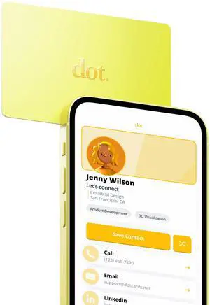 Card - Digital Business Card - Tap Compatible with iPhone & Android (Yellow) Card - Digital Business Card - Tap Compatible with iPhone & Android (Yellow)