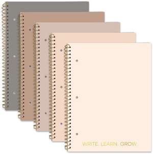 5-Pack 140 Pages Gold Foiled Spiral College Ruled Notebook Set Gold Foiled Spiral College Ruled Notebook Set - 5 Notebooks x 140 Pages for School, College & Work 5-Pack 140 Pages Gold Foiled Spiral College Ruled Notebook Set Gold Foiled Spiral College Ruled Notebook Set - 5 Notebooks x 140 Pages for School, College & Work