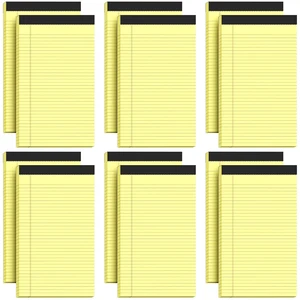 Legal Pads 8.5 x 14, Wide Ruled Legal Pads 12 Pack Yellow Paper 8.5 x 14 30 Sheets Per Notepad, Large Writing Pad for Office Supplies, College, Micro Perforated Lined Writing Pads, 70 GSM Legal Pads 8.5 x 14, Wide Ruled Legal Pads 12 Pack Yellow Paper 8.5 x 14 30 Sheets Per Notepad, Large Writing Pad for Office Supplies, College, Micro Perforated Lined Writing Pads, 70 GSM