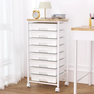 Rolling Cart with 8 Drawers, Storage Drawers Cart with Wooden Tabletop and Lockable Wheels, Craft Storage for Living Room, Office, Classroom, Craft Room, Bedroom Rolling Cart with 8 Drawers, Storage Drawers Cart with Wooden Tabletop and Lockable Wheels, Craft Storage for Living Room, Office, Classroom, Craft Room, Bedroom