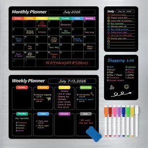 4 Pack Fridge Calendar, Magnetic Calendar for Dry Erase, Black Magnetic Dry Erase Board, Monthly Calendar for Fridge with 8 Markers & Eraser for Cleaning Schedule and Checklist 4 Pack Fridge Calendar, Magnetic Calendar for Dry Erase, Black Magnetic Dry Erase Board, Monthly Calendar for Fridge with 8 Markers & Eraser for Cleaning Schedule and Checklist