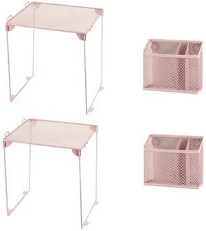 Neudeoc Locker Organizer Kit with Mesh Locker Shelf and Magnetic Pen Holders, 4-Piece Locker Accessories Set for School, Work & Gym, Foldable Stackable Metal Shelf, Fits Standard Lockers, Pink Neudeoc Locker Organizer Kit with Mesh Locker Shelf and Magnetic Pen Holders, 4-Piece Locker Accessories Set for School, Work & Gym, Foldable Stackable Metal Shelf, Fits Standard Lockers, Pink
