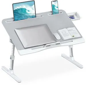 Bed Laptop Table Adjustable Foldable Laptop Stand 23.60×15.7in Grey Stable Aluminum Frame, Storage Drawer & Tablet Slot, Portable Laptop Stand for Working Eating Reading on Bed Sofa Floor Bed Laptop Table Adjustable Foldable Laptop Stand 23.60×15.7in Grey Stable Aluminum Frame, Storage Drawer & Tablet Slot, Portable Laptop Stand for Working Eating Reading on Bed Sofa Floor