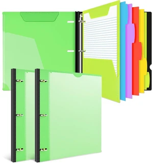 All-in-one Telescoping Binder Notebook - 2PCSRefillable 3 Ring Notebook Binder with 1 plastic movable pocket folder,5 plastic subject dividers and graph paper and college ruled paper - Green All-in-one Telescoping Binder Notebook - 2PCSRefillable 3 Ring Notebook Binder with 1 plastic movable pocket folder,5 plastic subject dividers and graph paper and college ruled paper - Green