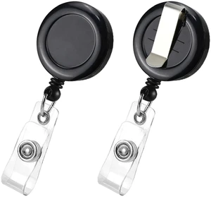 50 Pack Retractable Name Badge Holder Reel with Belt Clip Badge Reel Retractable for Teachers, Students, Office Workers (Black) 50 Pack Retractable Name Badge Holder Reel with Belt Clip Badge Reel Retractable for Teachers, Students, Office Workers (Black)