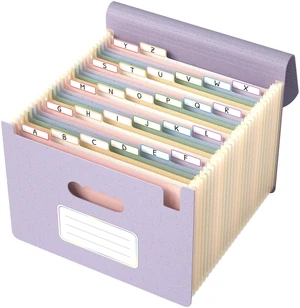 Accordion File Organizer, 26 Pockets File Folders, Soft Violet Monthly Bill Receipt Documents Organizer, A-Z Colorful Tabs, Letter/A4 Size for Classroom Office Organization Home Hospital Accordion File Organizer, 26 Pockets File Folders, Soft Violet Monthly Bill Receipt Documents Organizer, A-Z Colorful Tabs, Letter/A4 Size for Classroom Office Organization Home Hospital