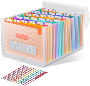 26 Pockets Expanding File Folders, Accordion File Organizer Monthly Bill Receipt Documents Organizer, A-Z Colorful Tabs, Letter/A4 Size for Classroom Office Home Hospital - Orange 26 Pockets Expanding File Folders, Accordion File Organizer Monthly Bill Receipt Documents Organizer, A-Z Colorful Tabs, Letter/A4 Size for Classroom Office Home Hospital - Orange