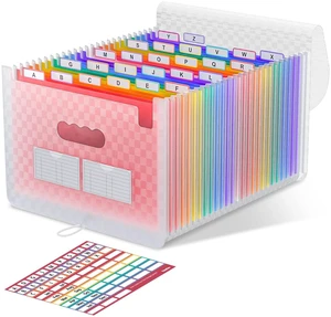 Accordion File Organizer, 26 Pockets Expanding File Folders, Pink Monthly Bill Receipt Documents Organizer, A-Z Colorful Tabs, Letter/A4 Size for Classroom Office Organization Home Hospital Accordion File Organizer, 26 Pockets Expanding File Folders, Pink Monthly Bill Receipt Documents Organizer, A-Z Colorful Tabs, Letter/A4 Size for Classroom Office Organization Home Hospital