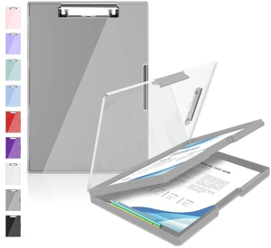 Nursing Clipboard with Storage, Clear Top Clip Boards 8.5x11, Gray Heavy Duty Plastic, Dry Erase, High Capacity, Nurse Essentials, Dental Assistant, Teacher & College School Office Supplies Nursing Clipboard with Storage, Clear Top Clip Boards 8.5x11, Gray Heavy Duty Plastic, Dry Erase, High Capacity, Nurse Essentials, Dental Assistant, Teacher & College School Office Supplies