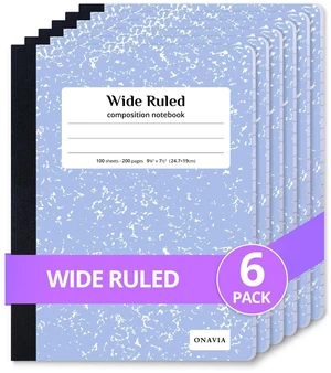 Composition Notebook Wide Ruled 6 Pack, 200 Pages, Cornflower 100 ct, 9.75 x 7.5 in, Wide Ruled Composition Notebook, Durable Comp Book, School Notebooks, Note Taking, Students Composition Notebook Wide Ruled 6 Pack, 200 Pages, Cornflower 100 ct, 9.75 x 7.5 in, Wide Ruled Composition Notebook, Durable Comp Book, School Notebooks, Note Taking, Students