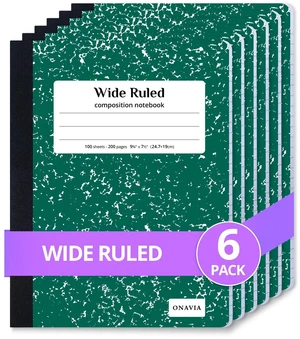 Composition Notebook Wide Ruled 6 Pack, 200 Pages, Marble Green 100 ct, 9.75 x 7.5 in, Wide Ruled Composition Notebook, Durable Comp Book, School Notebooks, Note Taking, Students Composition Notebook Wide Ruled 6 Pack, 200 Pages, Marble Green 100 ct, 9.75 x 7.5 in, Wide Ruled Composition Notebook, Durable Comp Book, School Notebooks, Note Taking, Students