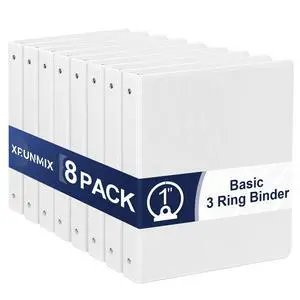 1-Inch 3-Ring-Binder with Pockets, 1'' Basic Binders 1-inch View Round Binders Holds 200 Sheets US Letter Size 8.5'' x 11'' - Bundle Packs Perfect for Home, Office, and School (1-inch) 1-Inch 3-Ring-Binder with Pockets, 1'' Basic Binders 1-inch View Round Binders Holds 200 Sheets US Letter Size 8.5'' x 11'' - Bundle Packs Perfect for Home, Office, and School (1-inch)
