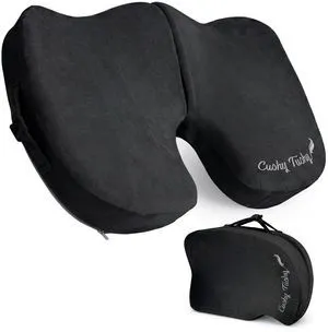 Premium Foldable Travel Seat Cushion - for Relief of Lower Back, Sciatic, Butt and Tailbone Pain - for Home & Office Use, Perfect for Travel or Driving - Coccyx Seat Cushion Premium Foldable Travel Seat Cushion - for Relief of Lower Back, Sciatic, Butt and Tailbone Pain - for Home & Office Use, Perfect for Travel or Driving - Coccyx Seat Cushion