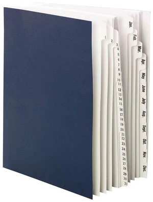 Desk File/Sorter, Daily (1-31) and Monthly (Jan-Dec), 43 Dividers, Letter Size, Dark Blue (89235) Desk File/Sorter, Daily (1-31) and Monthly (Jan-Dec), 43 Dividers, Letter Size, Dark Blue (89235)