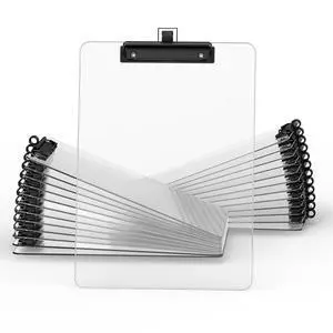 Clear Clipboard with Pen Holder, 8.5 x 11 Clip Boards(25 Pack) Black Low Profile Clip, Letter Size for Classroom, Teacher, Students, School, Office Supply Clear Clipboard with Pen Holder, 8.5 x 11 Clip Boards(25 Pack) Black Low Profile Clip, Letter Size for Classroom, Teacher, Students, School, Office Supply