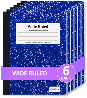 Composition Notebook Wide Ruled 6 Pack, 200 Pages, Marble Blue 100 ct, 9.75 x 7.5 in, Wide Ruled Composition Notebook, Durable Comp Book, School Notebooks, Note Taking, Students Composition Notebook Wide Ruled 6 Pack, 200 Pages, Marble Blue 100 ct, 9.75 x 7.5 in, Wide Ruled Composition Notebook, Durable Comp Book, School Notebooks, Note Taking, Students