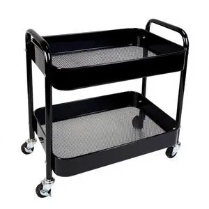 2 Tier Short Rolling Cart with Wheels for Under Desk Storage & Panrty Floor Organizer, Large Capacity Metal Kitchen Utility Cart, Sturdy Makeup Organizer for Small Space with 4 Hooks, Black 2 Tier Short Rolling Cart with Wheels for Under Desk Storage & Panrty Floor Organizer, Large Capacity Metal Kitchen Utility Cart, Sturdy Makeup Organizer for Small Space with 4 Hooks, Black
