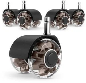 2" Office Chair Wheels Set of 5, Brown Heavy Duty Chair Caster Support 2200lbs, Mute Rubber, Universal Fit 7/16"x7/8" Stem, Smooth Quiet Rolling, Safety Protection for Hardwood, Carpet 2" Office Chair Wheels Set of 5, Brown Heavy Duty Chair Caster Support 2200lbs, Mute Rubber, Universal Fit 7/16"x7/8" Stem, Smooth Quiet Rolling, Safety Protection for Hardwood, Carpet